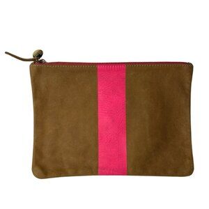 Clare V. Brown Leather Portfolio Clutch